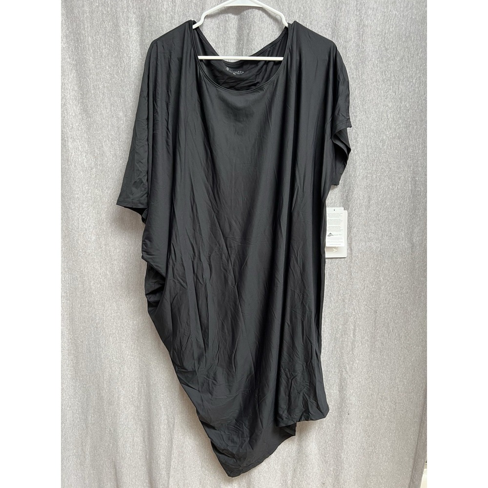 NWT Athleta Sunlover Hilo UPF dress Asymmetrical Hem Black Sz XL